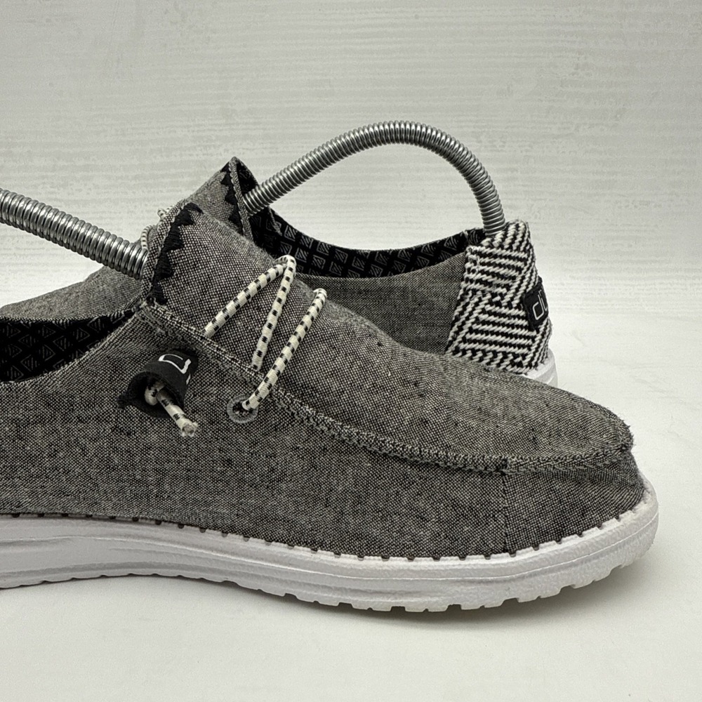 Hey Dude Wendy Womens Chambray Onyx Canvas Slip On Loafers Size 9 Shoes - Picture 5 of 16